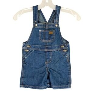 Lee Farmer Chore Overalls Baby 24M Blue Cotton Denim‎ Adjustable Shorts
